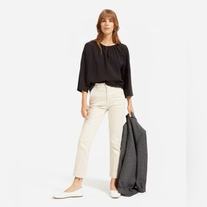 Everlane Shirred Cupro Blouse